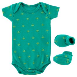 Markha Baby - Baby Dino azul Kit Body e pantufa Ref.19000