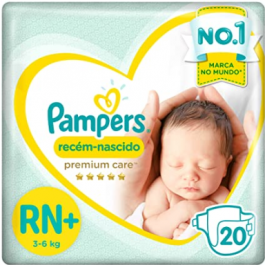 Fraldas Pampers Recém-Nascido Premium Care RN + com 20 uni Ref.52281 - 06.08